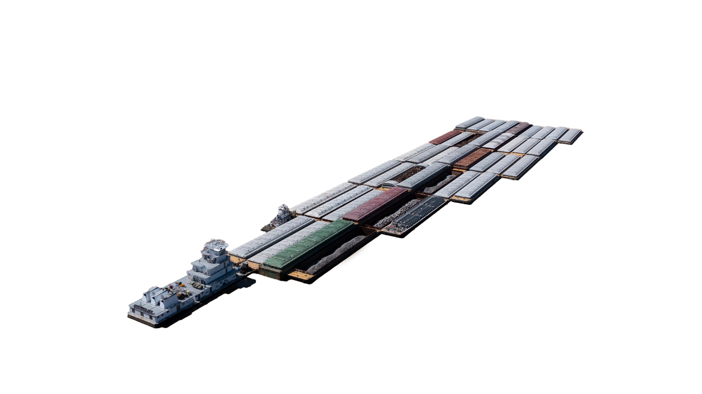 Inland barge with marine-grade coatings for corrosion protection